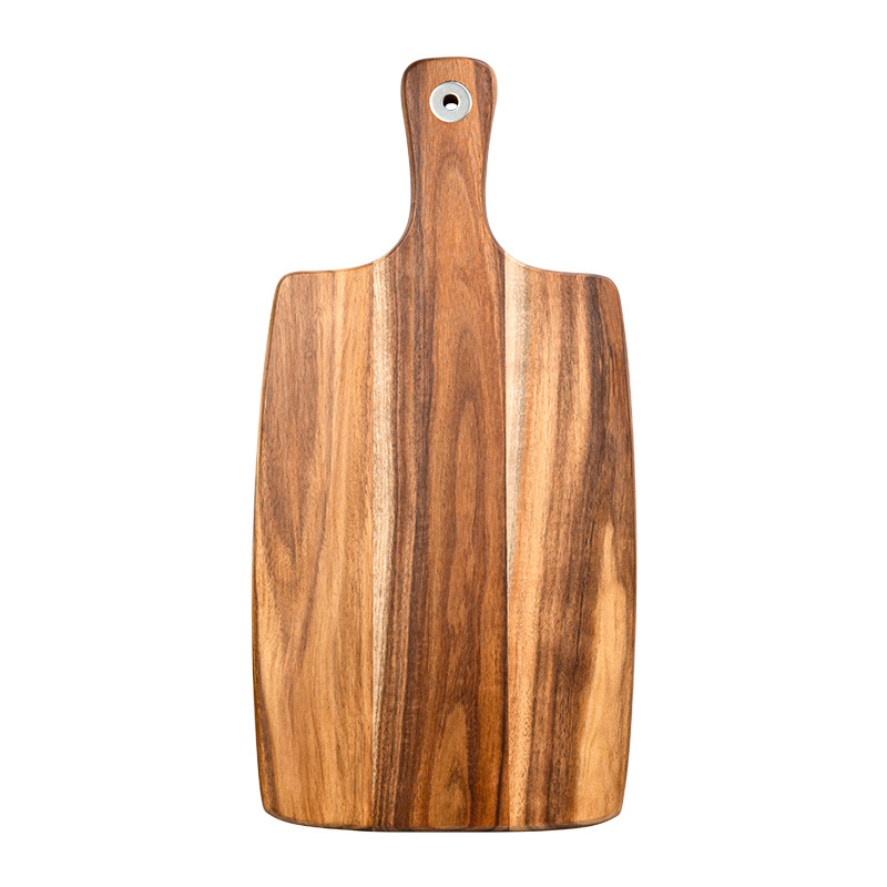 Acacia Wood Cutting Board 37.5cm – Natural Wooden Chopping Board with Handle for Kitchen, Serving & Food Styling